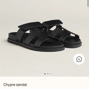 Hermes Black Chypre Sandals
